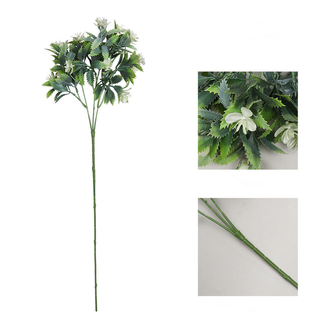 Artificial Phalaenopsis with Leaves Orchid Stem Home Wedding Decoration