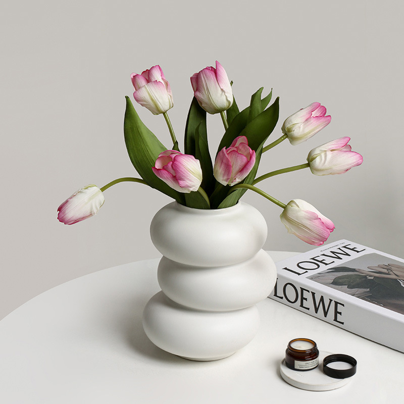 Creamy Ins Style Donut Vase Ceramic