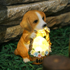 Garden Dog Figurines Outdoor Decorations Solar Dog Lights
