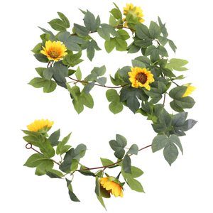 Artificial Sunflower Vines with Green Leaves Room Decor Party Decorations
