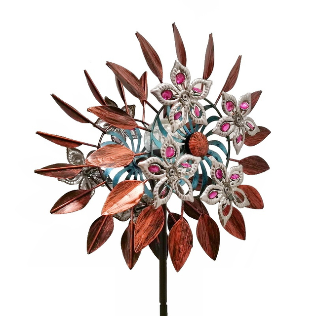 Solar Wind Spinners Swivel Multi-Color Lighting Garden Decor