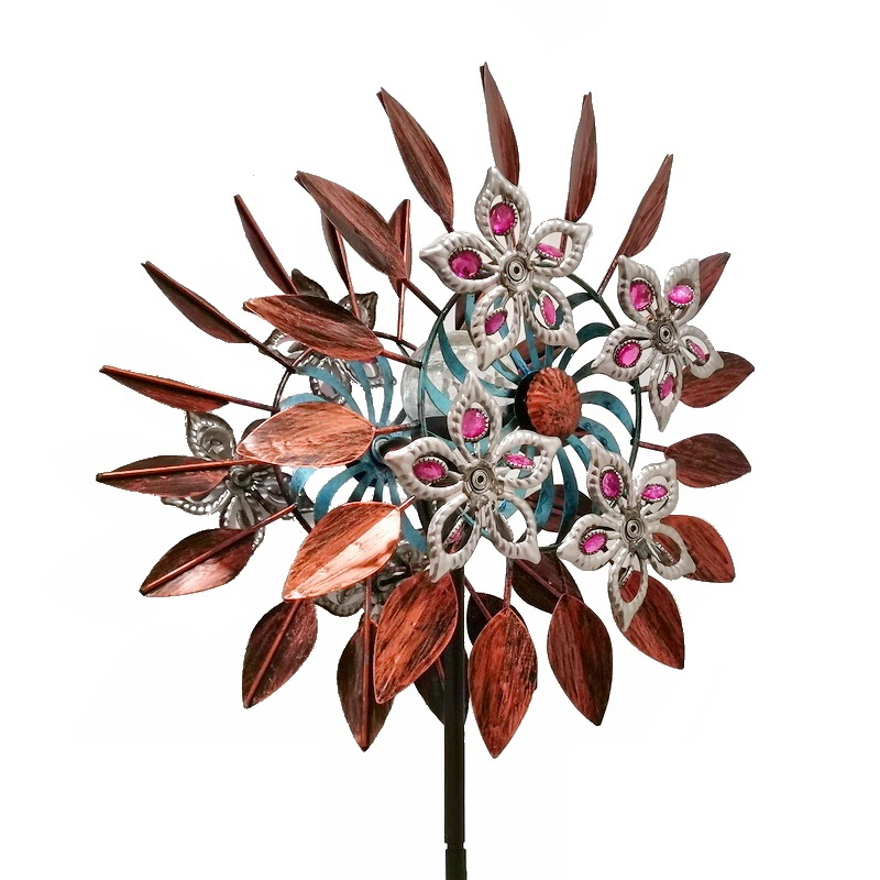 Solar Wind Spinners Swivel Multi-Color Lighting Garden Decor