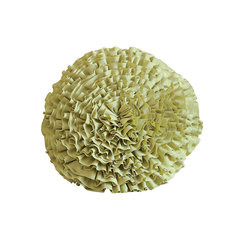 Green Flower Throw Pillow