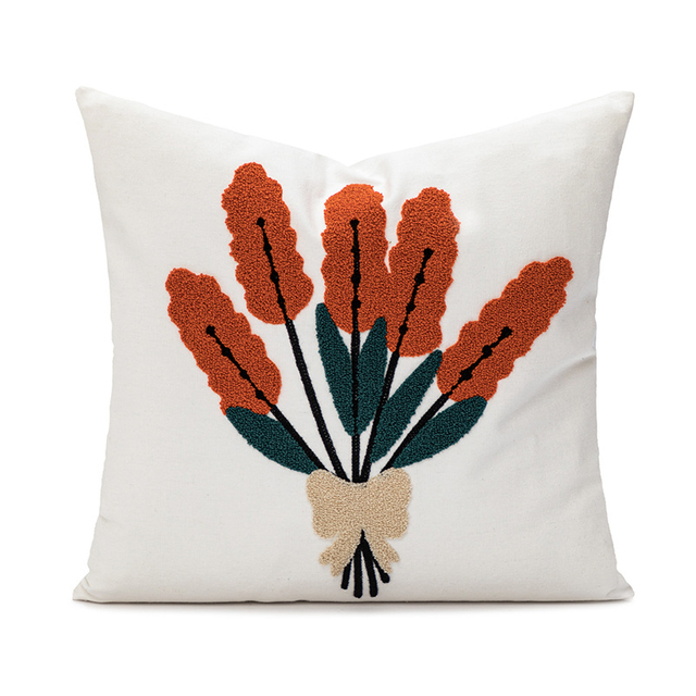 Floral Embroidery Throw Pillows
