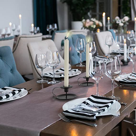 Black Iron Candle Holders Set of 4