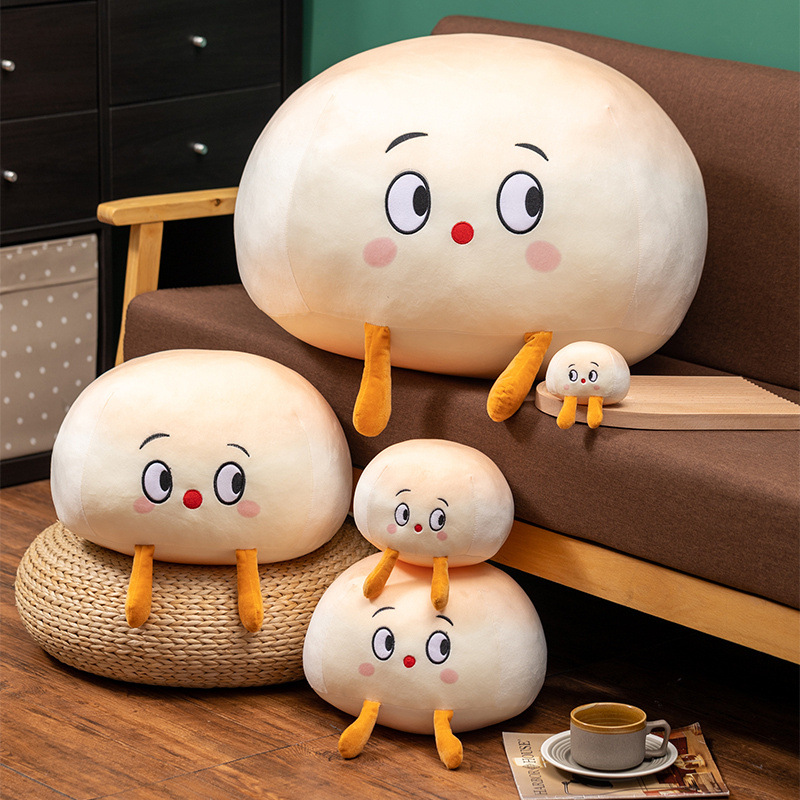 Cute Expression Steamed Bun Throw Pillow