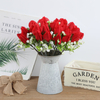 Artificial Red Rose Flowers Fake Silk Single Rose Home Wedding Decoration