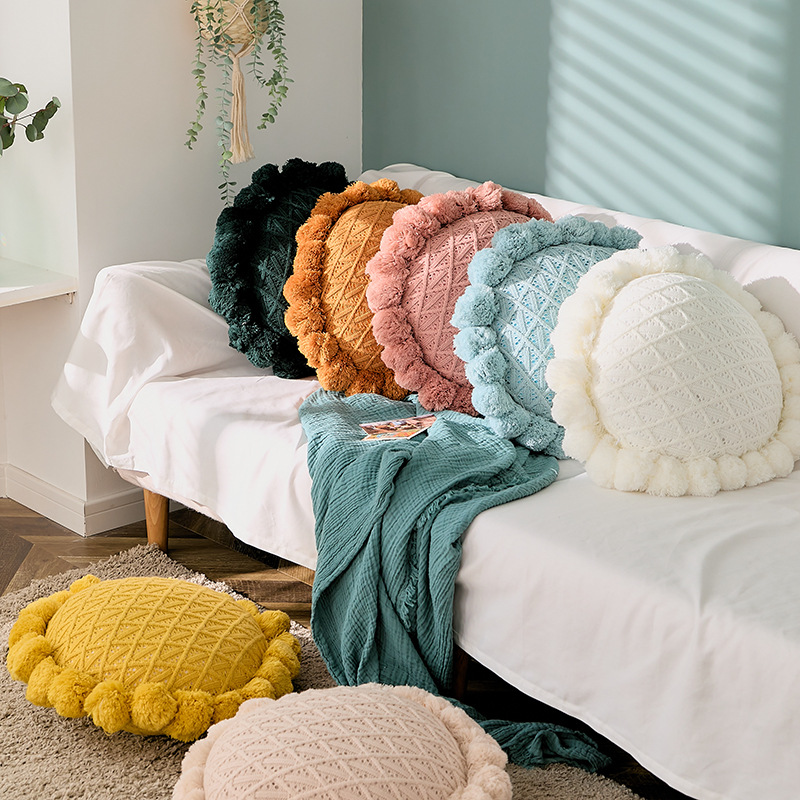 Knitted Woven Pillow Ball Cushion