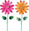 Outdoor Spring Garden Decor Metal Flowers Garden Stakes
