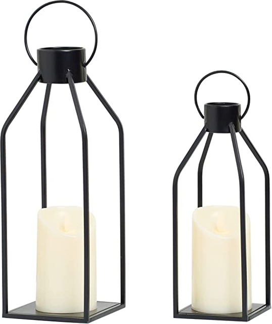 Metal Candle Lanterns Set Modern Farmhouse Decor