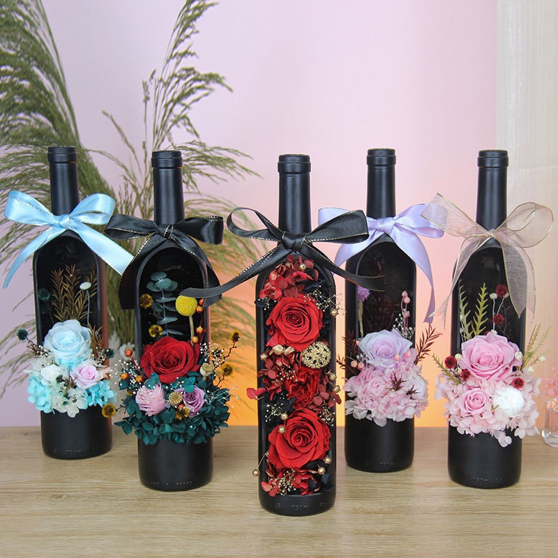 Forever Flower Red Wine Bottle