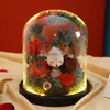 Preserved Rose Flower in Glass Dome Creative Christmas Deer Gifts