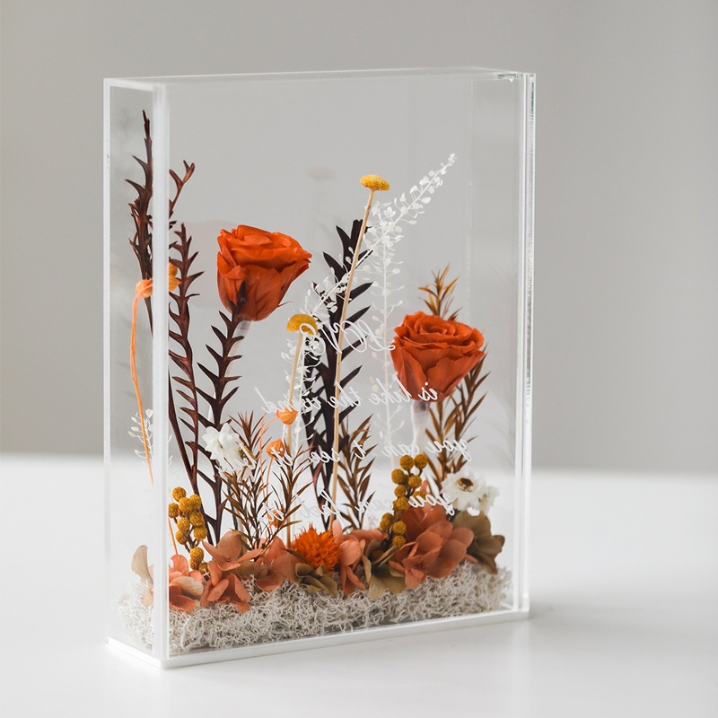 Preserved Rose Flowers in Acrylic Box Elegant Gifts for Women