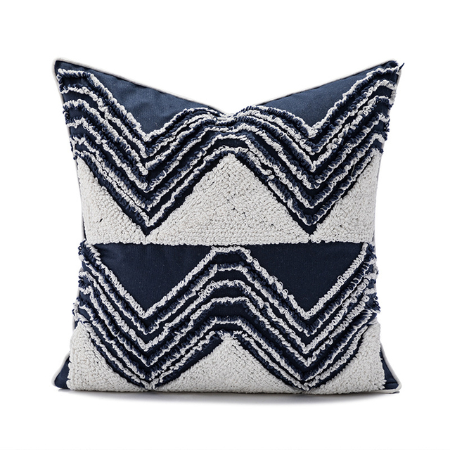 Navy Blue Tufted Throw Pillows
