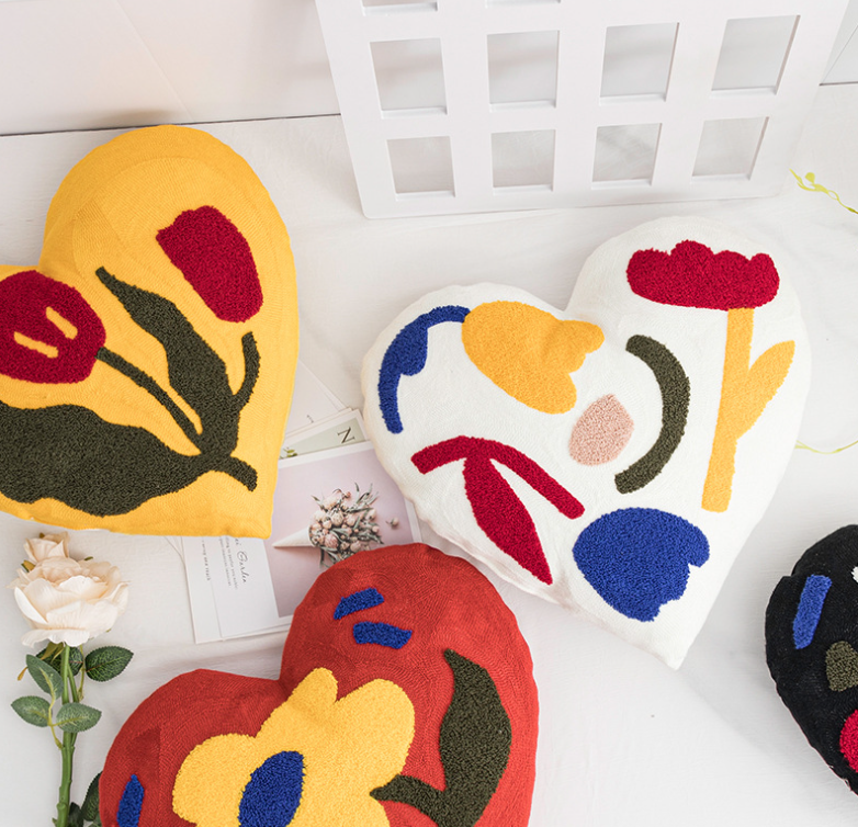 Love Embroidery Throw Pillow