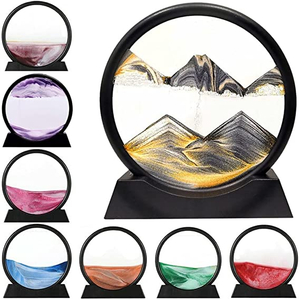 Flowing Sand Painting Moving Sand Art Picture Round Glass 