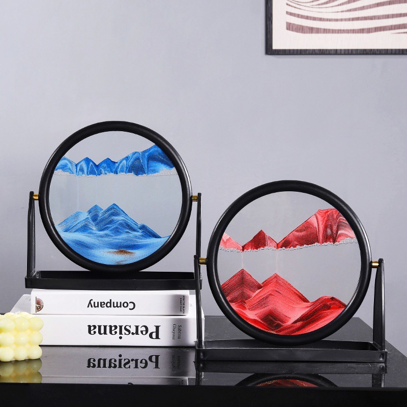 Flowing Sand Painting Moving Sand Art Picture Round Glass 