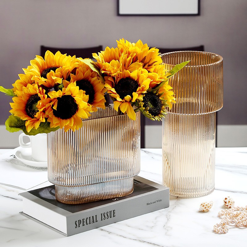Clear Vertical Glass Vase