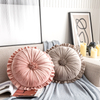 Round Flower Ruffled Edge Throw Pillow