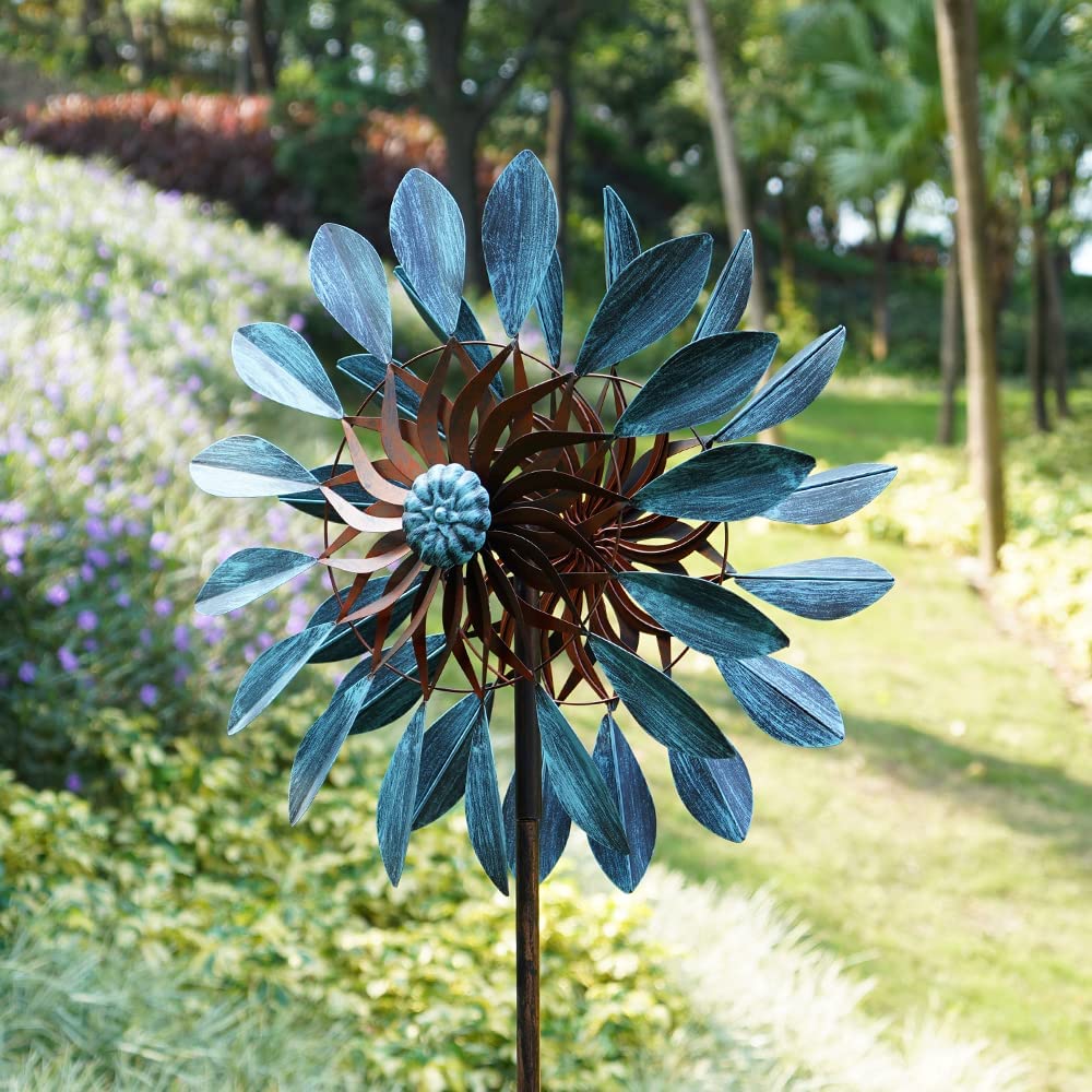 Led Lighting Solar Powered Wind Spinners for Yard and Garden