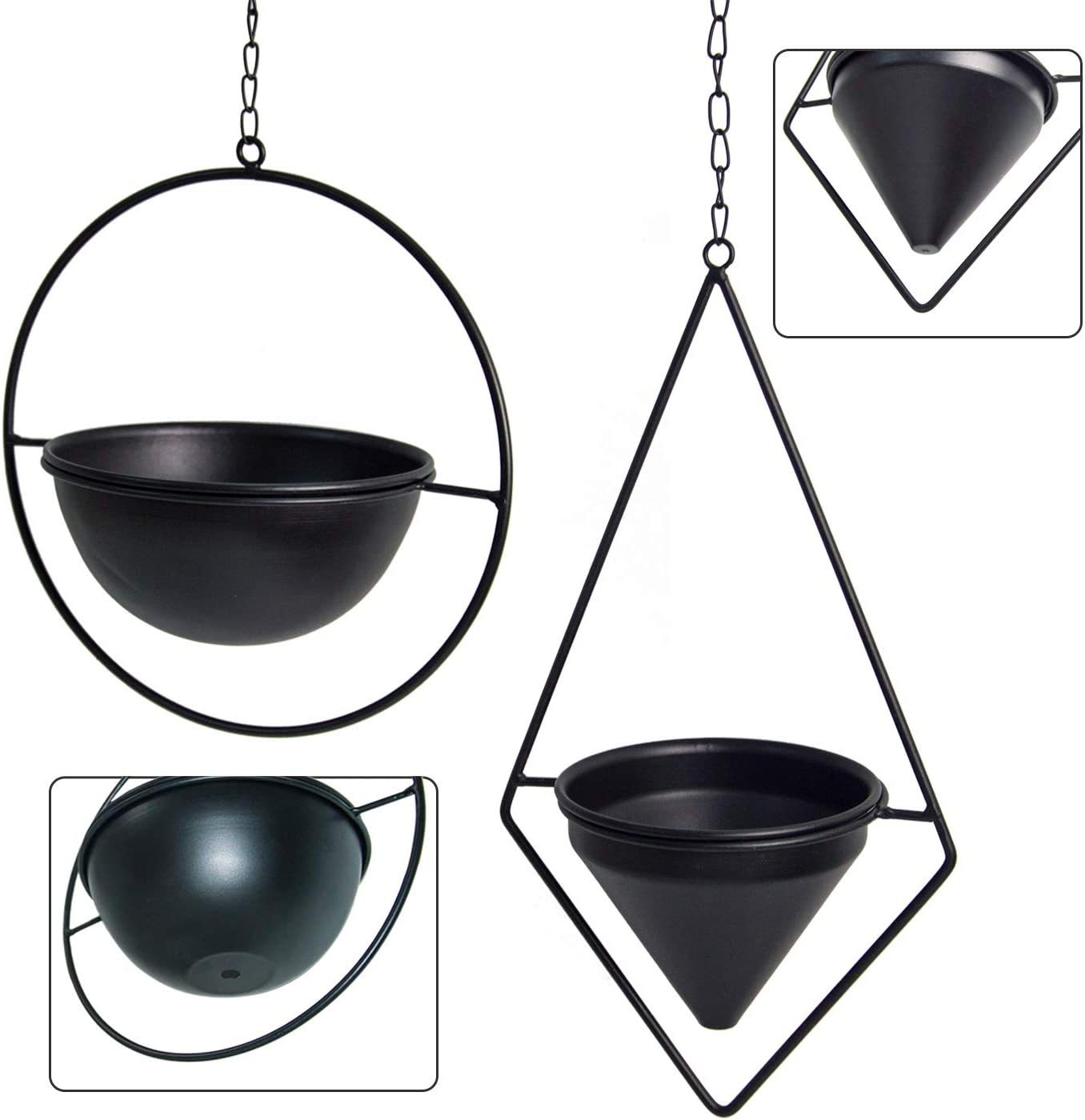 Metal Hanging Planters Geometric Plant Pot