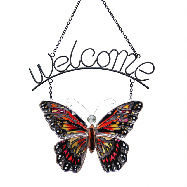 Flying Butterfly Glass Hanging Decoration
