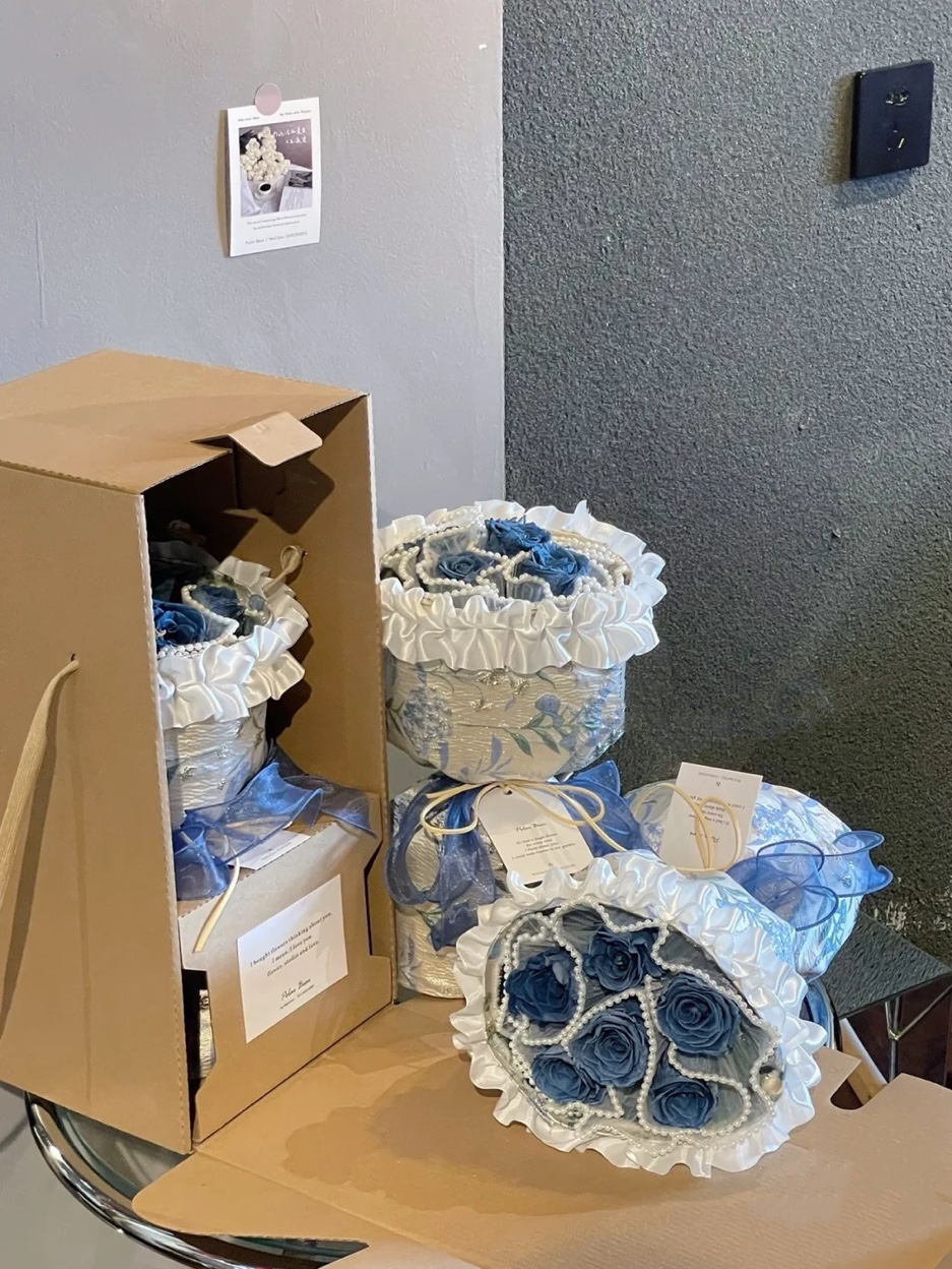 Haze Blue Preserved Flower Bouquet