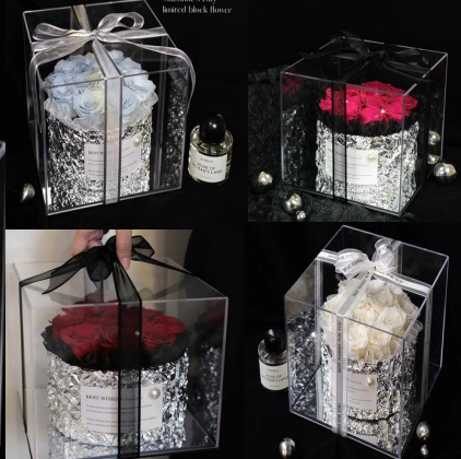 Eternal Flowers Mirror Wrinkled Silver Bucket 