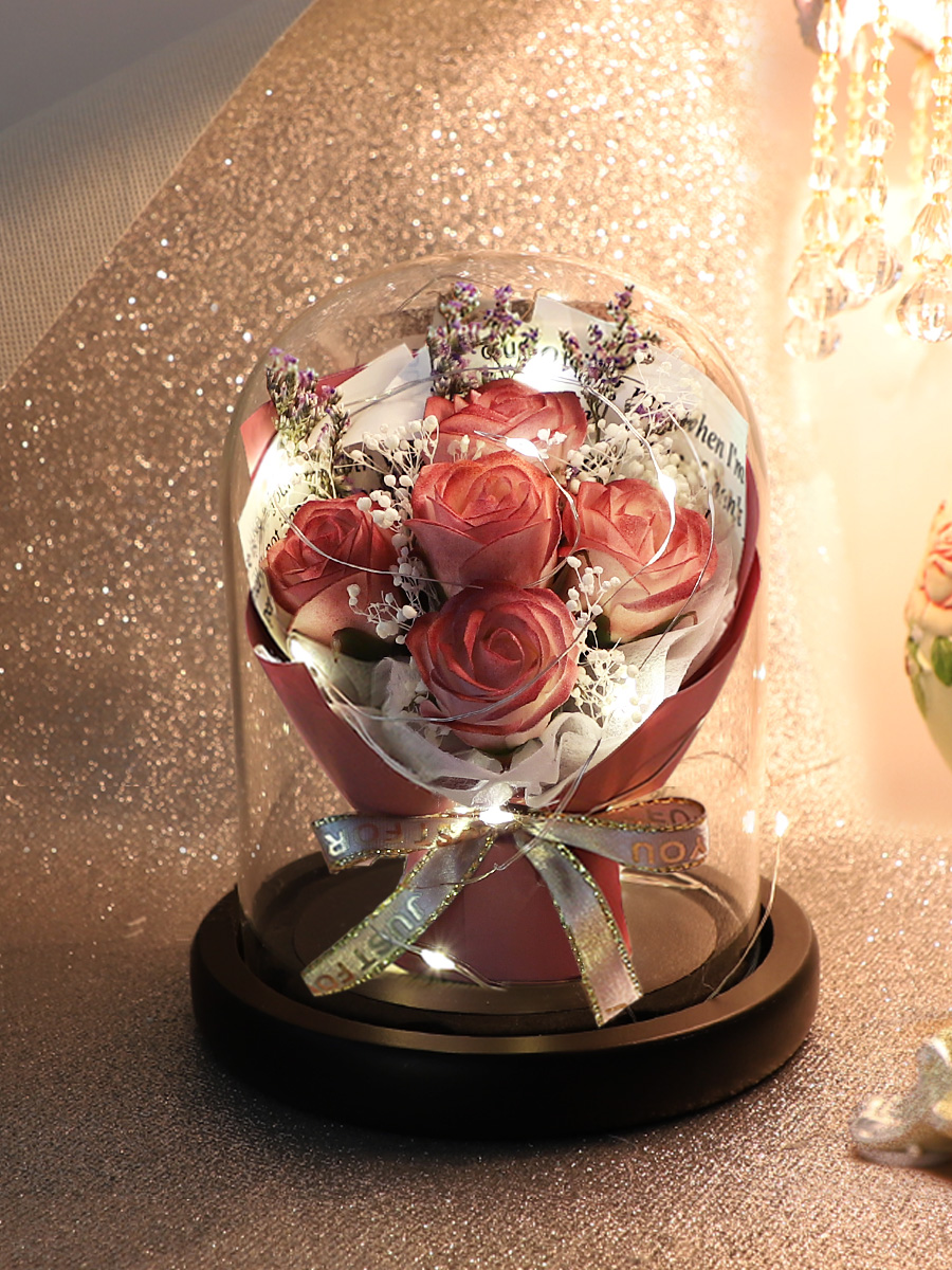 Perpetual Flowers Glass Cover Bouquet