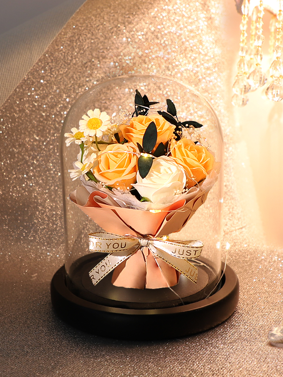 Perpetual Flowers Glass Cover Bouquet