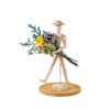 Wooden Mannequin with Dried Flowers Perfect for Home Decoration