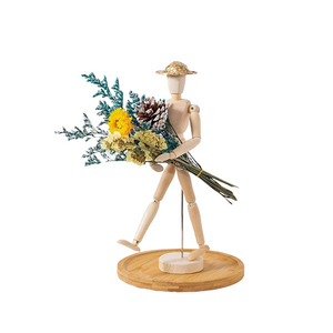 Wooden Mannequin with Dried Flowers Perfect for Home Decoration