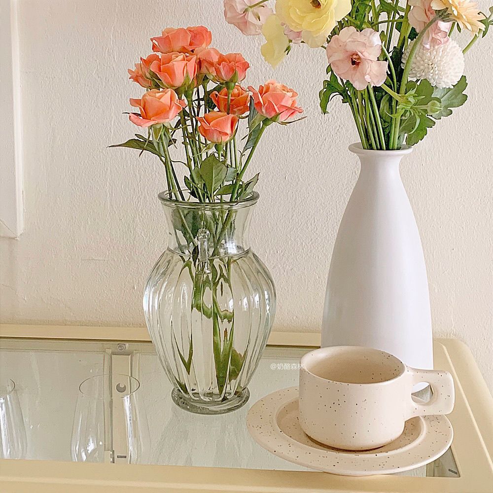Double Ear Clear Glass Vase