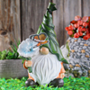Garden Gnome Statue Resin Gnome Butterfly Figurine Outdoor Solar Light