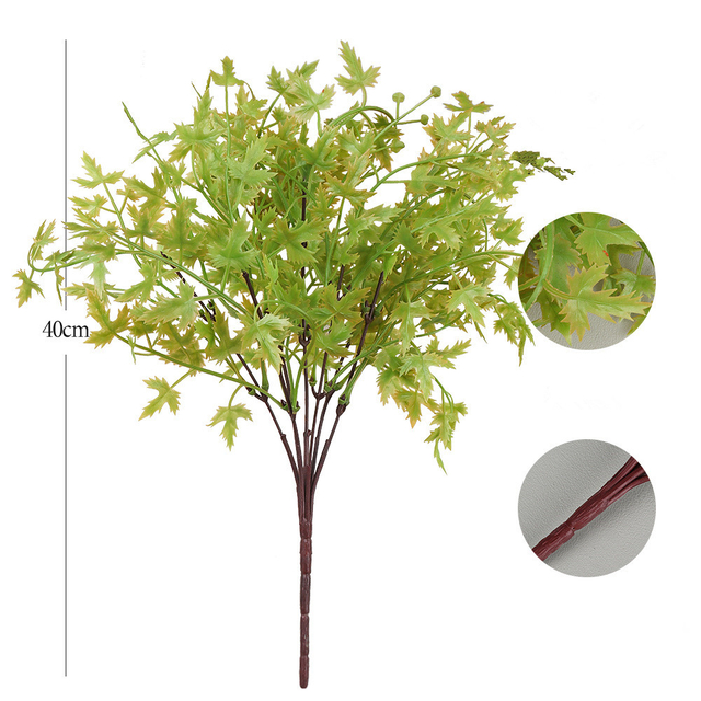 Artificial Maple Leaves Branches Fake Leaf Stems Home Kitchen Decor
