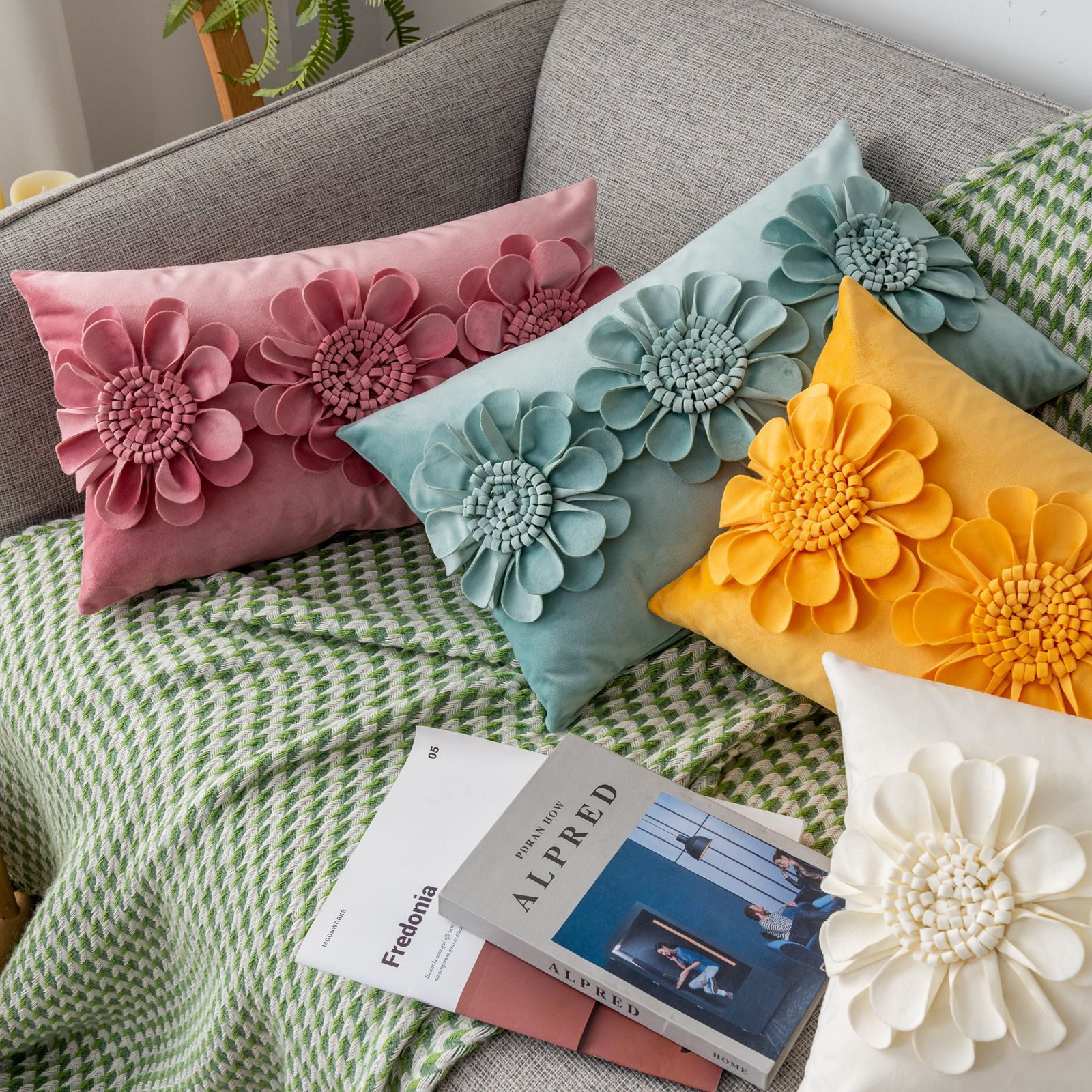 Flower Throw Pillows Wedding Gift