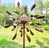 Jewel Cup LED Lighting Solar Powered Wind Spinner Garden Decor