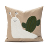 Snail Embroidered Throw Pillows