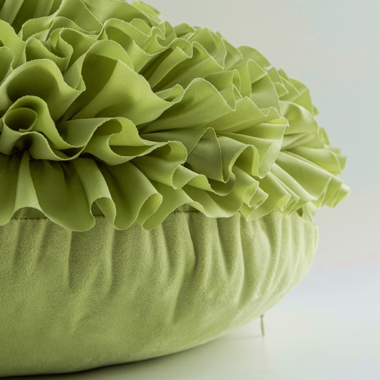 Green Flower Throw Pillow