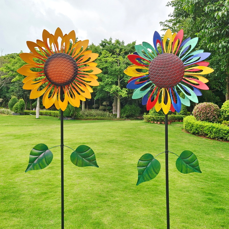Sunflower Wind Spinners Outdoor lighting Garden Decoration Gifts