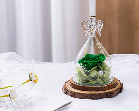 Preserved Rose in Angel Glass Eternal Flower Gifts