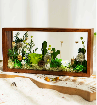 Forever Flowers in A Solid Wood Photo Frame