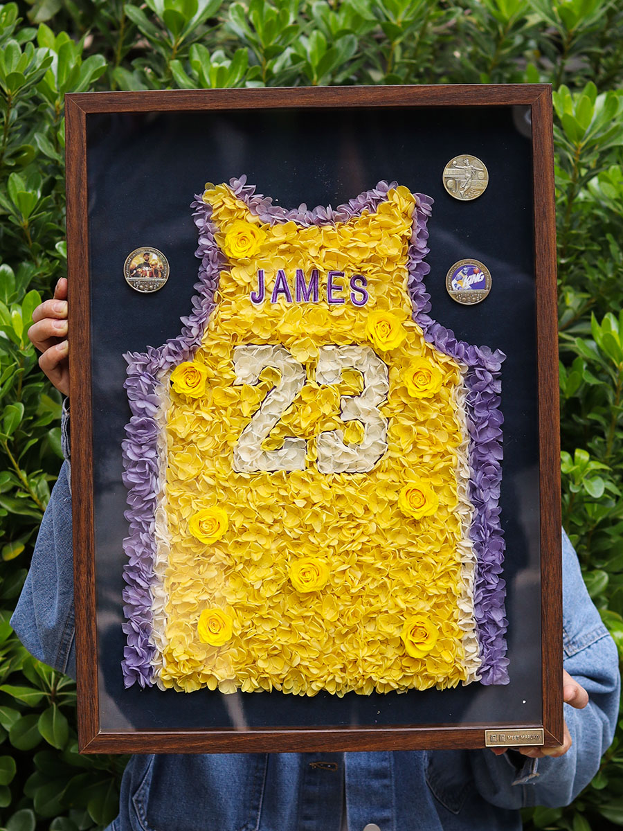 Forever Flowers Basketball Stars Kobe James NBA Jersey