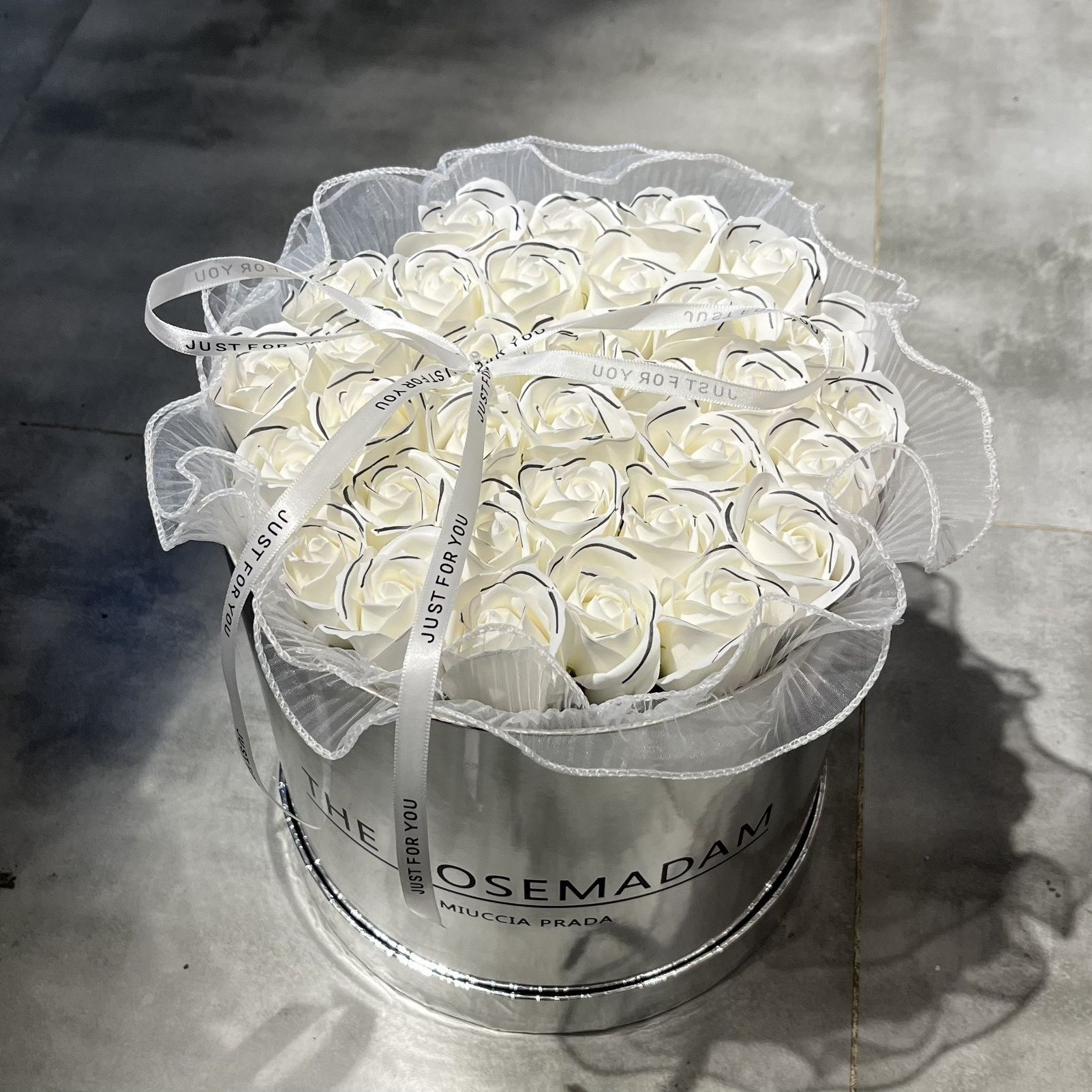 Black and White Barreled Eternal Flower
