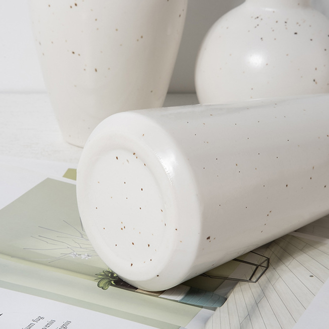Spotted white ceramic vase