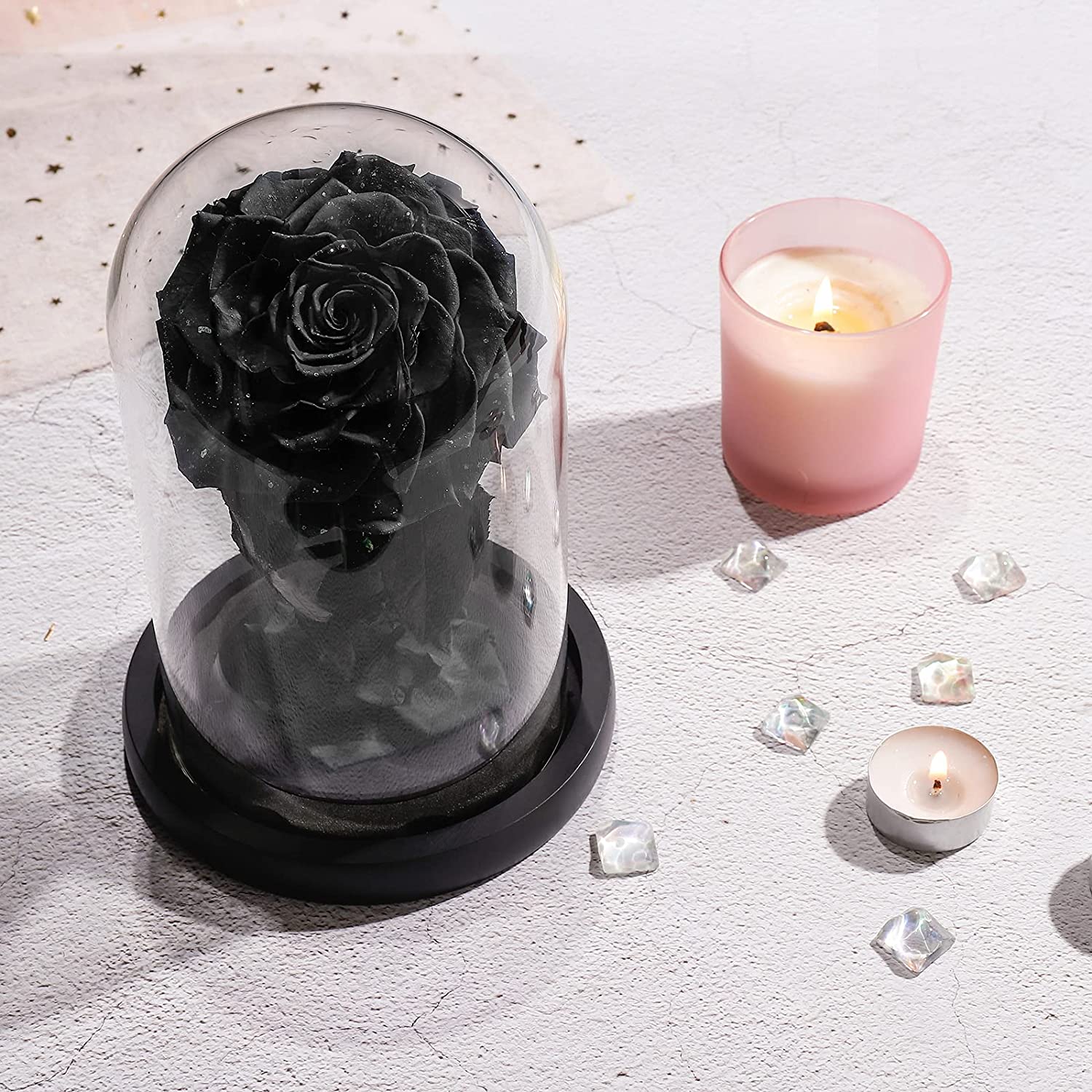 Preserved Real Rose in Glass Dome Gift for Her