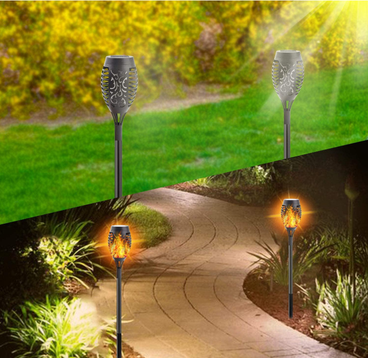Solar Flame Torch Light Waterproof Outdoor Garden Decorations