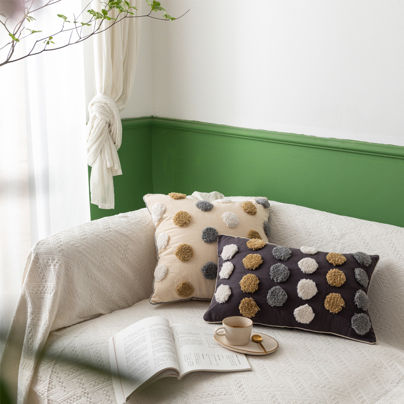 Tufted Embroidered Throw Pillows