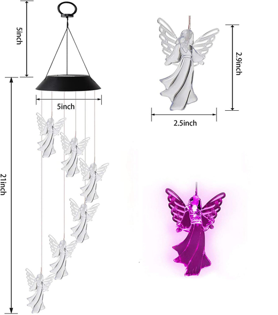 Solar Angel Wind Chimes Light Unique Birthday Gifts for Mom