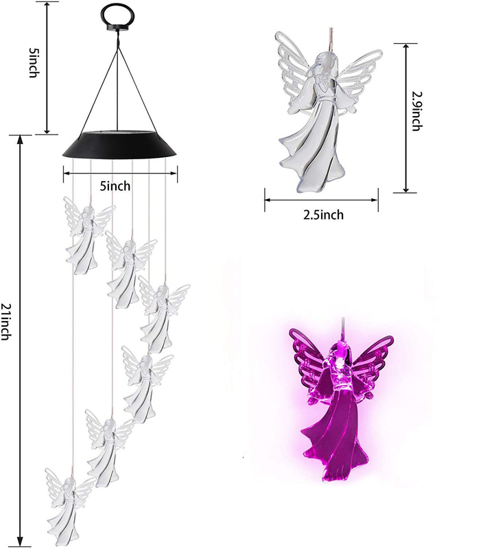 Solar Angel Wind Chimes Light Unique Birthday Gifts for Mom